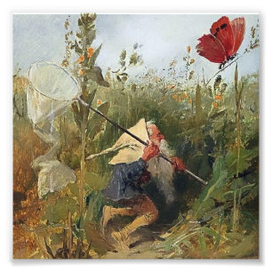 “Kabouter die vlinders vangt” door Heinrich Schlit Foto Afdruk