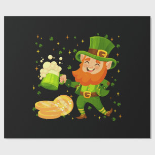 Kabouter drinkt bier St. Patrick's Day Cadeaupapier