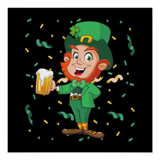 Kabouter drinkt bier St. Patrick's Day Perfect Poster (Voorkant)