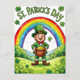 Kabouter Dwerg St. Patrick's Dag Klaver Briefkaart