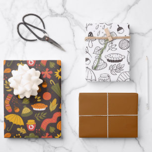 Kabouter Herfst Cute Doodle Inpakpapier Vel