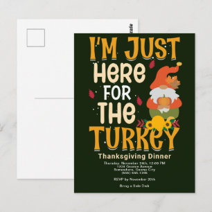 Kabouter hier voor kalkoen Thanksgiving diner Briefkaart