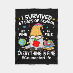 Kabouter Ik Heb 67 Dagen School Overleefd Het Is P Fleece Deken