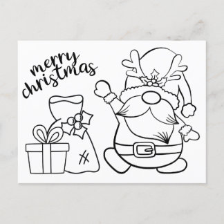 Kabouter Kerst Ansichtkaart Uitnodiging Briefkaart
