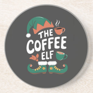 Kabouter Kerst Kerstmis Mopshout Caffeïne Kerstlie Zandsteen Onderzetter