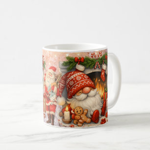Kabouter Kerstman met Festieve Vakantie Rood Koffiemok