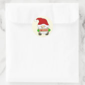 Kabouter Kerstmis Ronde Sticker (Tas)