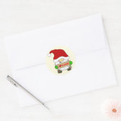 Kabouter Kerstmis Ronde Sticker (Envelop)