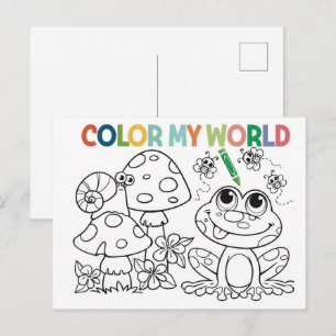 Kabouter Kikker en Slak Kleurplaat Briefkaart