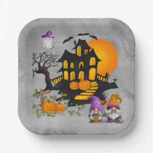 Kabouter Koppel Whimsical Spookhuis Papieren Bordje