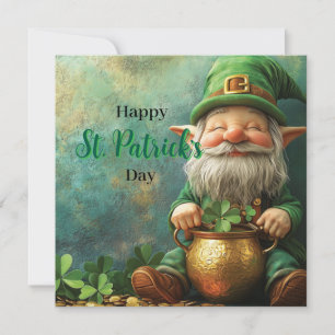 Kabouter Leprechaun en Pot met Goud St. Patrick's Feestdagenkaart