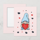 Kabouter met hart feestdagenkaart (Voorkant / Achterkant)