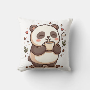 Kabouter Panda Koffieliefhebber Worpkussen Kussen