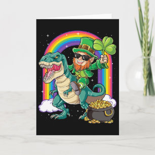 Kabouter Ridding Dinosaurus St. Patrick's Dag Jong Kaart