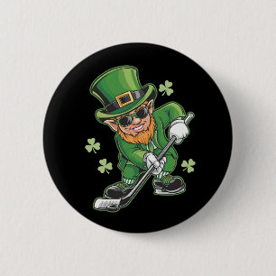 Kabouter speelt hockey St. Patrick's Day Iers Ronde Button 5,7 Cm