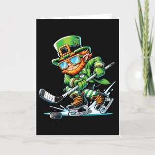 Kabouter speelt ijshockey St. Patrick's Day sport Kaart