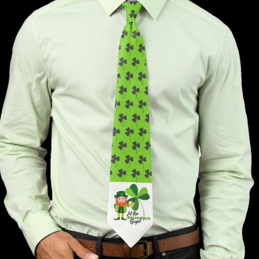 Kabouter St Patrick's Day Shamrocks Shenanigans Stropdas