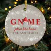 Kabouter Thuis Kerstmis Keramisch Ornament