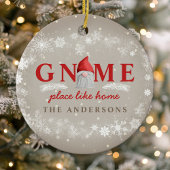 Kabouter Thuis Kerstmis Keramisch Ornament