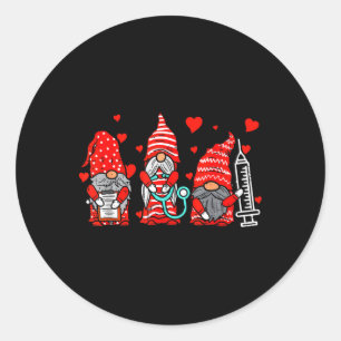 Kabouter Verpleegster Scrub Valentijnsdag Rn Icu E Ronde Sticker
