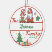 Kabouterfamilie Kerstmis Keramisch Ornament (Links)