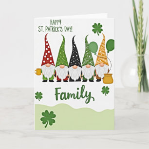 Kabouterfamilie St. Patrick's Day kaart