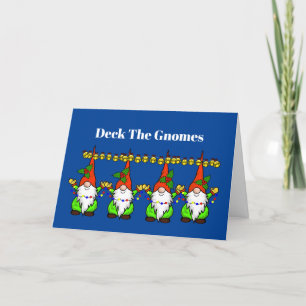 Kabouters dekken grappige kerstkaart kaart