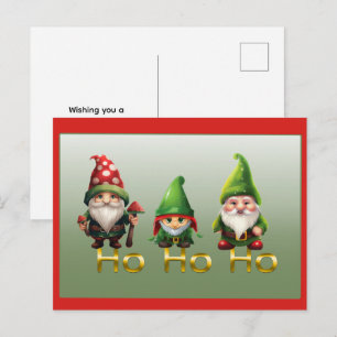 Kabouters Ho Ho Ho Kerstkaart Feestdagenkaart