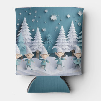 Kabouters in de sneeuw Kerstmis Blikjeskoeler