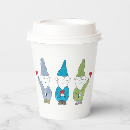 Kabouters Met Hartjes Papieren Bekers (Voorkant)
