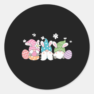 Kabouters Met Konijnenoren En Paaseieren Konijn Ronde Sticker