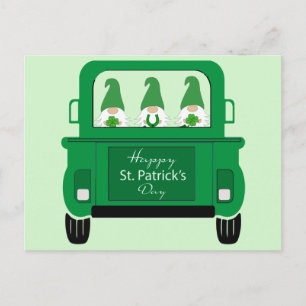 Kabouters op St. Patrick's Day in vrachtwagen Feestdagenkaart