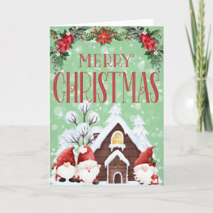 Kabouters voor Kerstmis Feestdagen Kaart