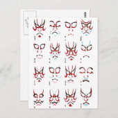 Kabuki Makeup Design Briefkaart (Voorkant / Achterkant)