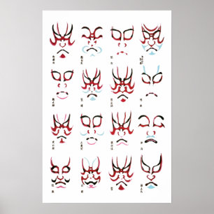 Kabuki Makeup-ontwerp Poster