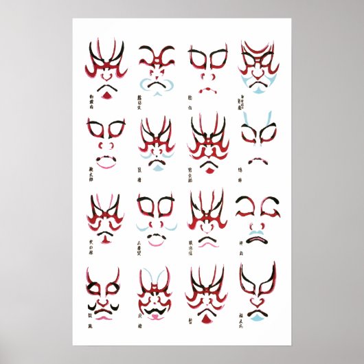 Kabuki Makeup-ontwerp Poster (Voorkant)