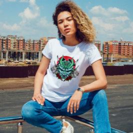 Kabuki Oni masker en schedel T-shirt