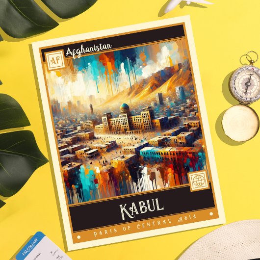 Kabul, Afghanistan |  schilderij Briefkaart
