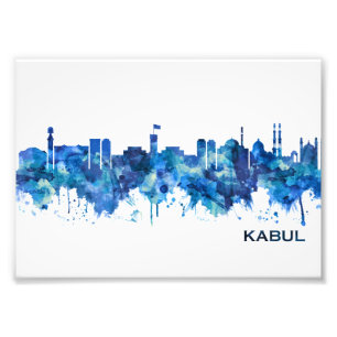Kabul Afghanistan Skyline Blue Foto Afdruk