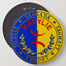 Kabylie laïque, badge rond 15 cm. ronde button 6,0 cm