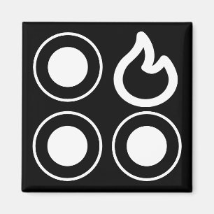 Kachel Top Knop Rechter Burner Label Magneet