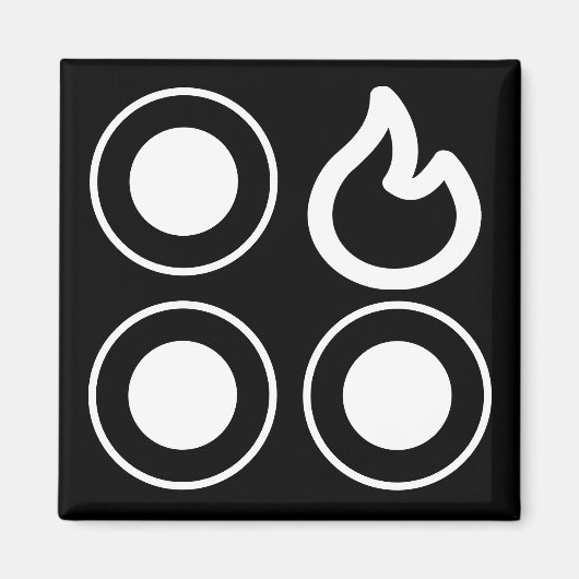 Kachel Top Knop Rechter Burner Label Magneet (Voorkant)