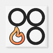 Kachelknop linker voorste brander controle label m magneet (Voorkant)