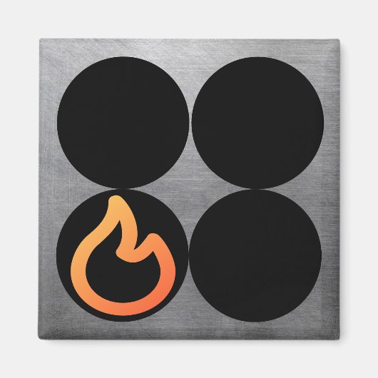 Kachelknop linker voorste branderregellabel magneet (Voorkant)