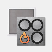 Kachelknop linker voorste branderregellabel magneet (Voorkant / Achterkant)