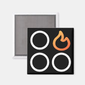 Kachelknop Rechter Positie Brander Label Magneet (Voorkant / Achterkant)