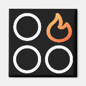 Kachelknop Rechter Positie Brander Label Magneet (Voorkant)