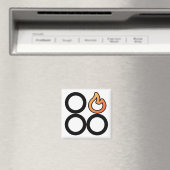 Kachelknop Rechterbranderregellabel magneet (Insitu (Vaatwasser))