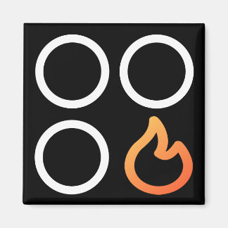 Kachelknop voorkant rechter brander label magneet