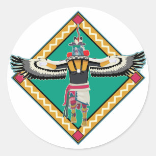 Kachina Dancer Ronde Sticker